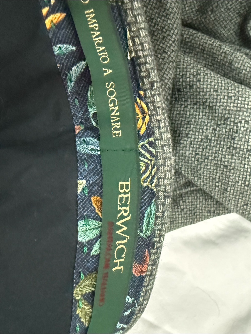 Made in Italy Berwich Men's Textured Gray/green Dress Pants - Picture 4 of 4